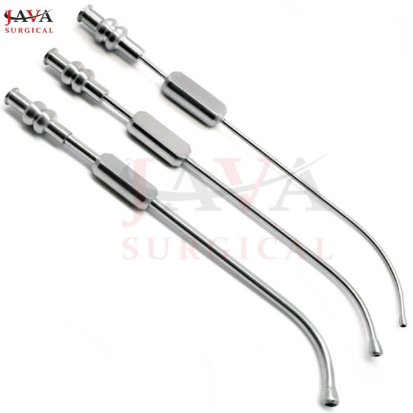 Dental Cannula Sinus Suction Tubes 2.5mm, 3mm & 4mm Surgical Instrument Set of 3