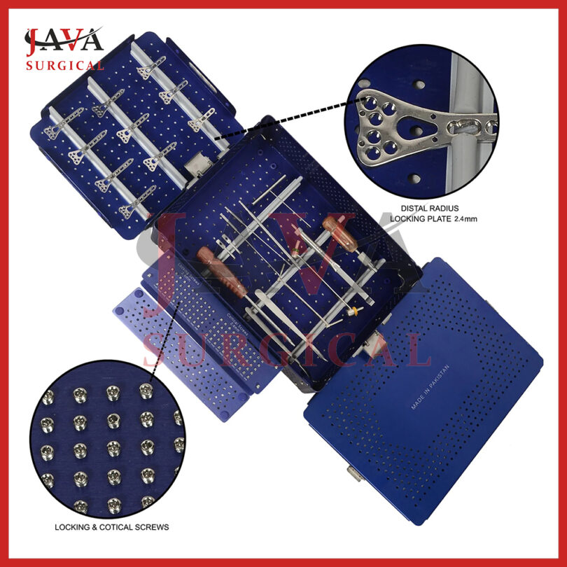 New 2.4mm Distal Radius Orthopedic Instruments Set Aluminum Box Screws & Plates