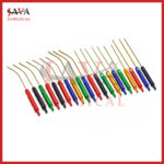 Fixed Handle Liposuction Cannulas Set of 20 Pcs for Fat Harvesting Gold Tubes