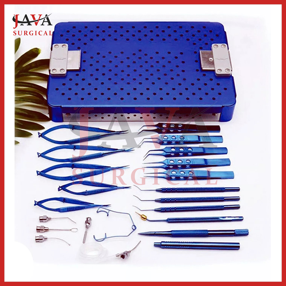 Ophthalmic-Micro-Cataract-Eye-Surgery-Instruments-Set-of-21-Pcs-Titanium-Coated.jpg Ophthalmic Micro Cataract Eye Surgery Instruments Set of 21 Pcs Titanium Coated - Image 1